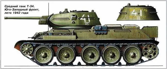 Средний танк Т34 ЮгоЗападный фронт лето 1942 года Танк Т34 выпуска - фото 60