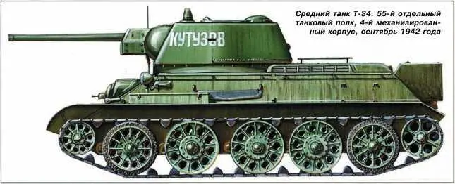 Средний танк Т34 55й отдельный танковый полк 4й механизированный корпус - фото 83