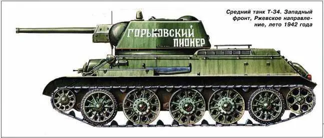Средний танк Т34 Западный фронт Ржевское направление лето 1942 года - фото 148