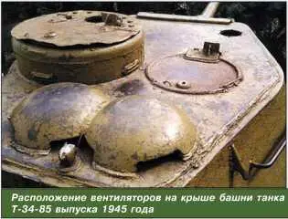 Расположение вентиляторов на крыше башни танка Т3485 выпуска 1945 года - фото 150