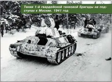 Танки 1й гвардейской танковой бригады на подступах к Москве 1941 год То - фото 161