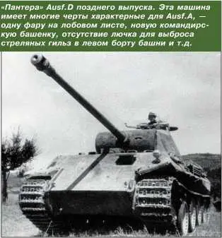 Пантера AusfD позднего выпуска Эта машина имеет многие черты характерные - фото 162