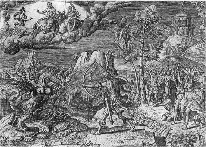 Рис 83 Аполлон убивает Пифона Этьен Делоне Якобы 1518191583 годы - фото 85