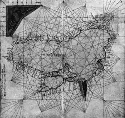Рис 32 Старая перевернутая карта Черного моря Это так называемый портолан - фото 32