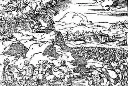 Рис 36 Моисей поднимается на вершину огнедышащей горы Старинный рисунок из - фото 36
