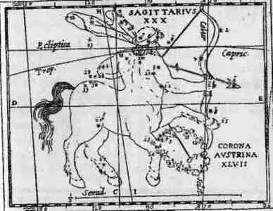 Рис 105 Созвездие Стрельца на звездной карте из книги Гринбергера - фото 105
