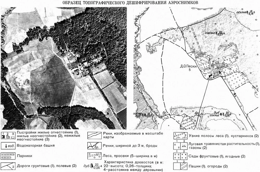 Дешифрирование Аэроснимок равнинного района слева с нормальным - фото 374