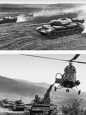 Советские танковые войска на учениях вверху танки Т55 внизу плавающие - фото 336