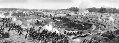 Фрагмент панорамы Ф А Рубо Бородинская битва 1911 Москва Бородовский - фото 340