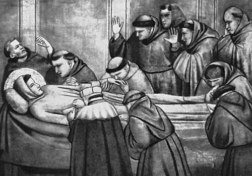 Джотто Смерть Франциска Ассизкого Деталь фрески капеллы Барди в церкви - фото 491