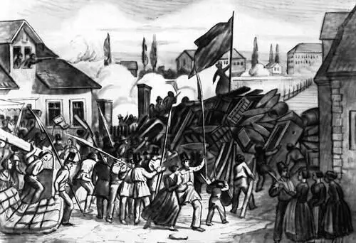 Баррикада в Мангейме Апрель 1848 Гравюра 19 в Кадр из фильма Кабинет - фото 293