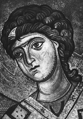 Гелатский монастырь Голова архангела Гавриила Фрагмент мозаики в конхе алтаря - фото 46