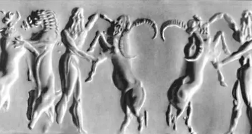 Оттиск цилиндрической печати с изображением борьбы героя с буйволом 23 в до - фото 16