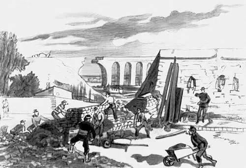 Сооружение баррикады 19 марта 1871 Рис А Робида 18481926 Франция - фото 87