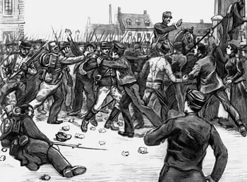 Нападение войск на забастовщиков в Фурми 1 мая 1891 Гравюра по рис Л - фото 195