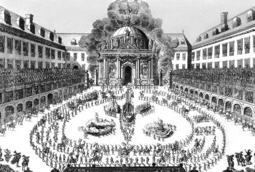 Австрийский театр Конный балет во дворе королевского дворца в Вене 1667 - фото 196