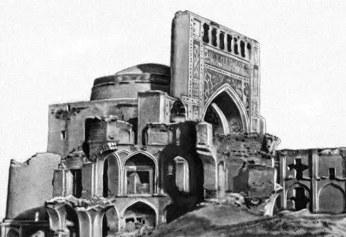 Мечеть в Анау1456 снимок сделан до землетрясения 1948 Расписная керамика - фото 59