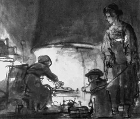 Рембрандт Кухня Рисунок Перо Кисть Около 1650 Фрагмент Музей - фото 268