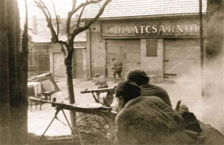 Автоматчики 3го Украинского фронта в уличных боях за Будапешт 8 января 1945 - фото 777