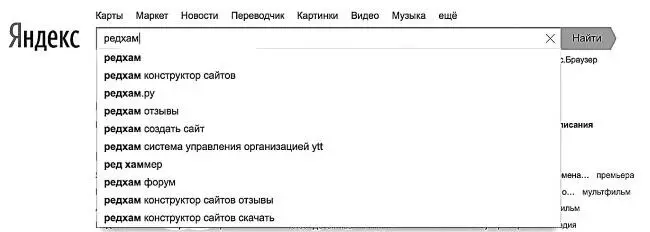 Набираем Рэдхэм конструктор сайтов Компьютер сам услужливо подскажет уже с - фото 146