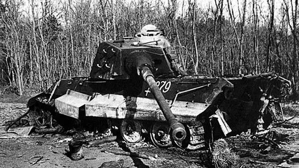 Подбитый и сгоревший Королевский тигр из 509го батальона тяжелых танков - фото 112