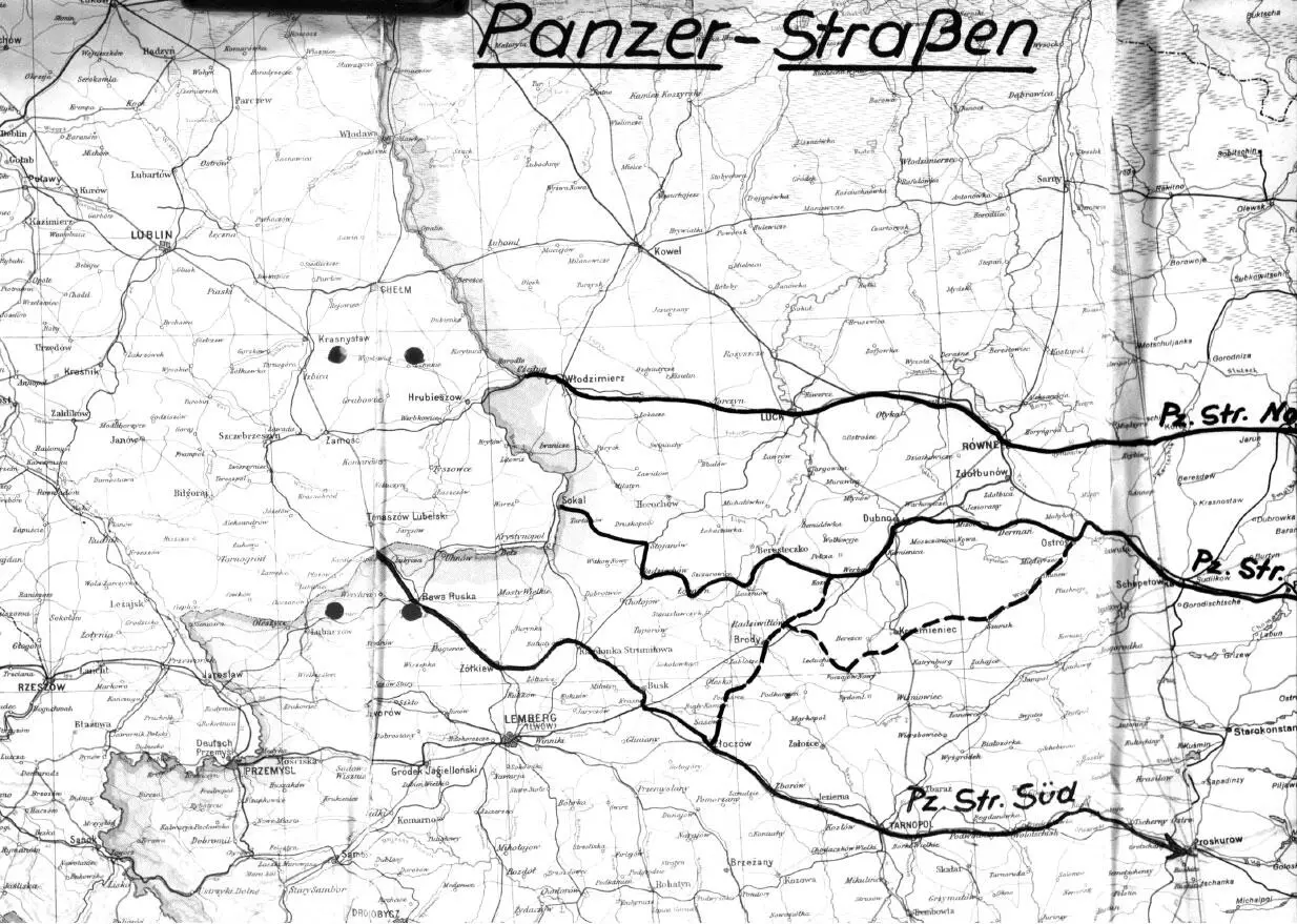 Расположение трех панцерштрассе в полосе действий группы армий Юг - фото 3