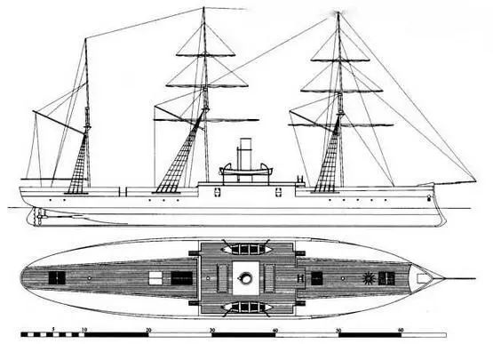 Броненосец Sete di Setembro 1874 г Графика Михал Глок Польша Мониторы - фото 95