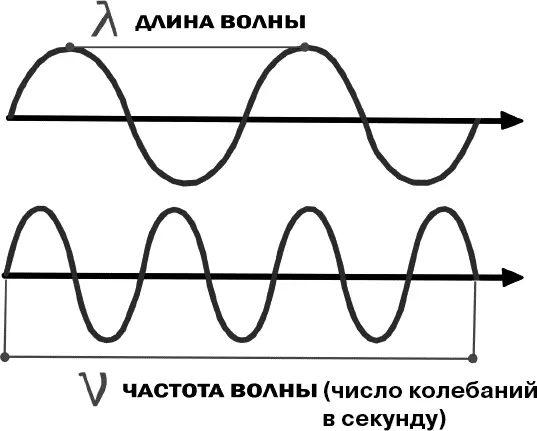Волны с разными частотами длинами волн Так вот наше ухо воспринимает - фото 48