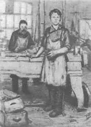 М И Калинин на заводе Старый арсенал 1893 г Художник Е А Косякова - фото 2