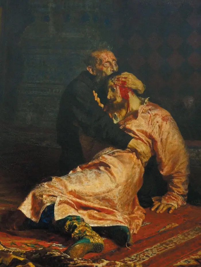 Илья Репин Иван Грозный и его сын Иван 16 ноября 1581 года 1885 г - фото 99