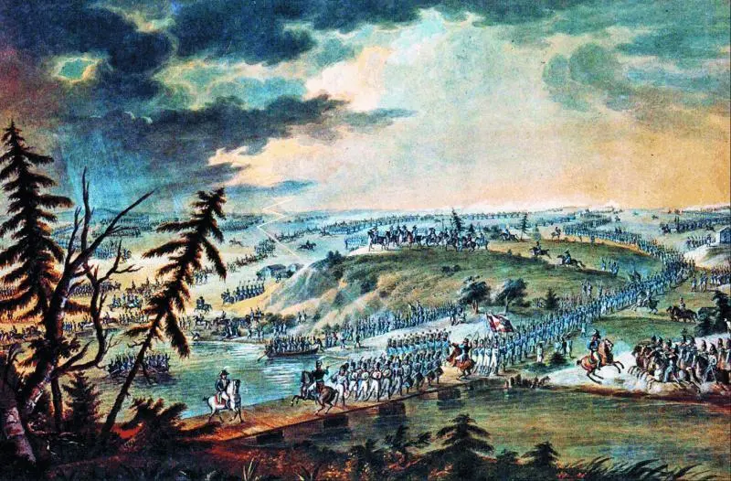 Неизвестный художник Переправа наполеоновской армии через Неман 1810е гг - фото 3