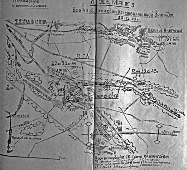 Схема 4 Бой 40й гв тбр 30 декабря 1943 г Немецкое командование немедленно - фото 195