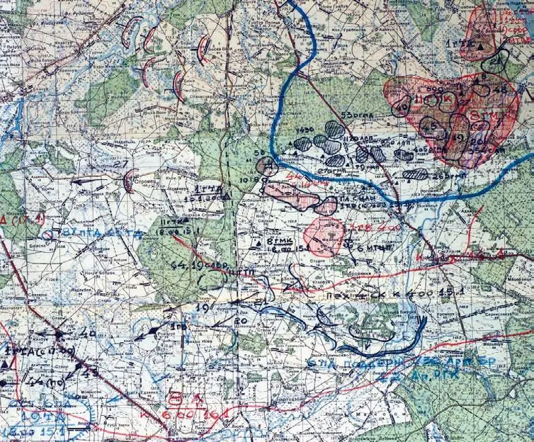 Карта 8 Фрагмент оперативной карты 1й гв ТА за 1415 января 1945 г Карта - фото 707