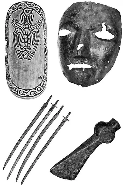 Рис 63 Некоторые булгарские находки из раскопок Резной костяной щиток - фото 63