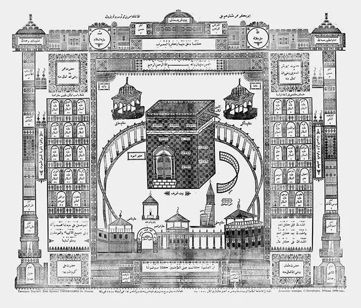 Рис 193 План территории вокруг Каабы в современной Мекке Старинная гравюра - фото 202