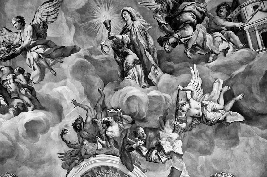 Рис 291 Купольная фреска собора Карла VI Ангел низвергает в преисподнюю - фото 301
