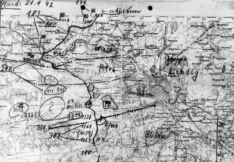 Схема 5 Положение войск сторон западнее Ржева 21 января 1942 г Версия - фото 18