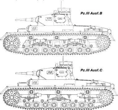 PzIII AusfB PzIII AusfD С января по июнь 1938 года велось производство - фото 6