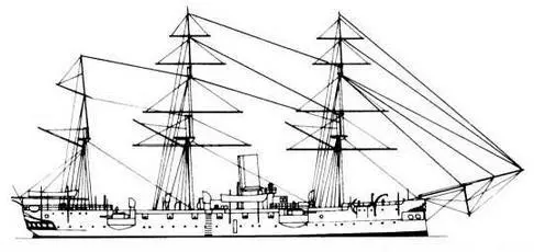 Винтовой корвет Калипсо 1883 г Схема бронирования и расположения - фото 80