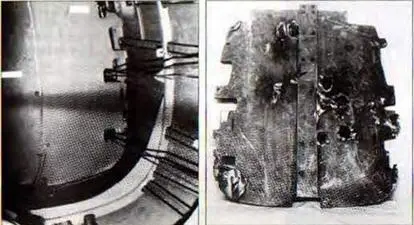 Дюралевая бронестенка защищающая бензобак Слева установленная в фюзеляже - фото 171