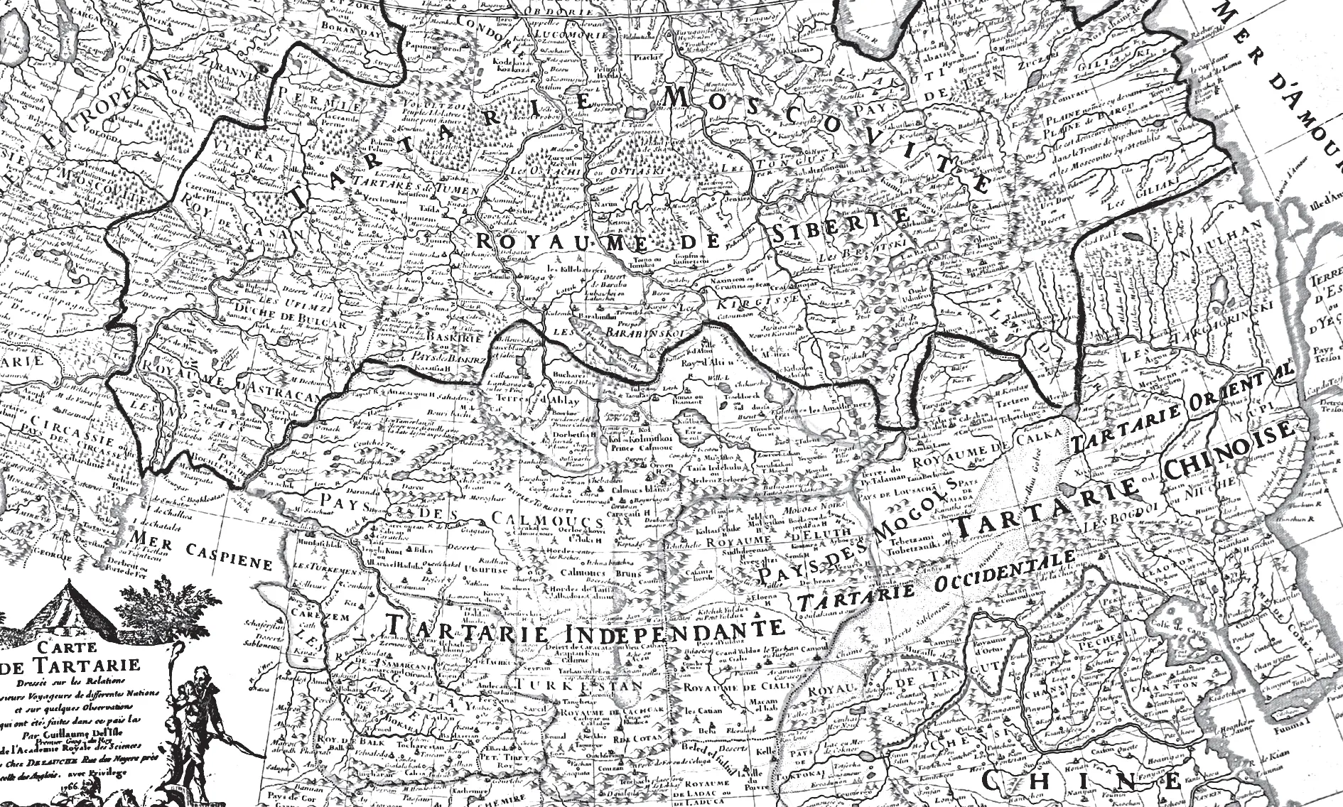 Рис 24 Московская Тартария на карте Гильома Делилия 1766 года ГИМ ГО2533 - фото 24