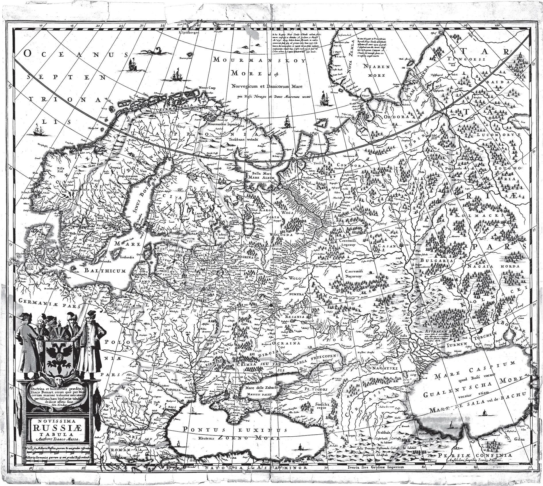 Рис 159 Новейшая карта России Исаака Массы Гравюра Яна Янсония Издана - фото 159