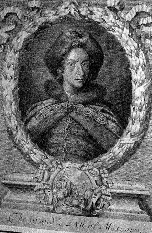 Рис 33 Портрет молодого Петра I Гравюра Р Уайта 1698 год Государственный - фото 38