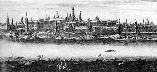 Рис 456 Вид на Кремль изза Москвы реки начала XVIII столетия Хорошо виден - фото 153