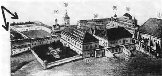 Рис 463 Кремлёвский дворец в середине XVII века Вид со стороны Соборной - фото 160