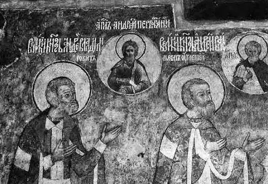 Рис 483 Фрески покрывающие сегодня стены Архангельского собора Фрагмент - фото 180
