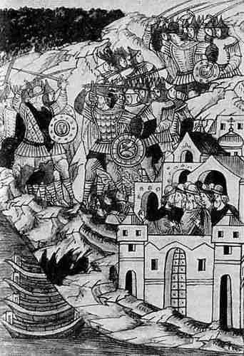 Рис 98 Миниатюра из Лицевого летописного свода Вторая половина XVI века - фото 100