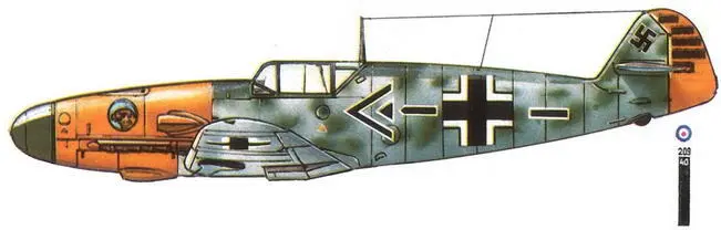 Bf 109F2 командира JG 51 Вернера Мельдерса Bf 109F2 из Stab IIJG 54 - фото 132