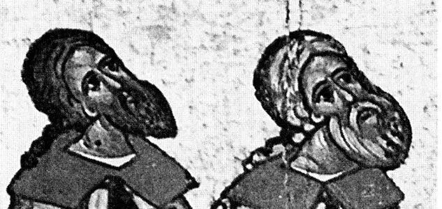 Рис 172 Увеличенный фрагмент иконы Новгородцы Иоаков и Стефан с косами Их - фото 172