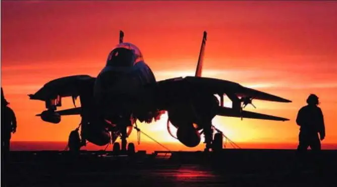Американский F14A на фоне заходящего или восходящего солнца Такие кадры вошли - фото 71